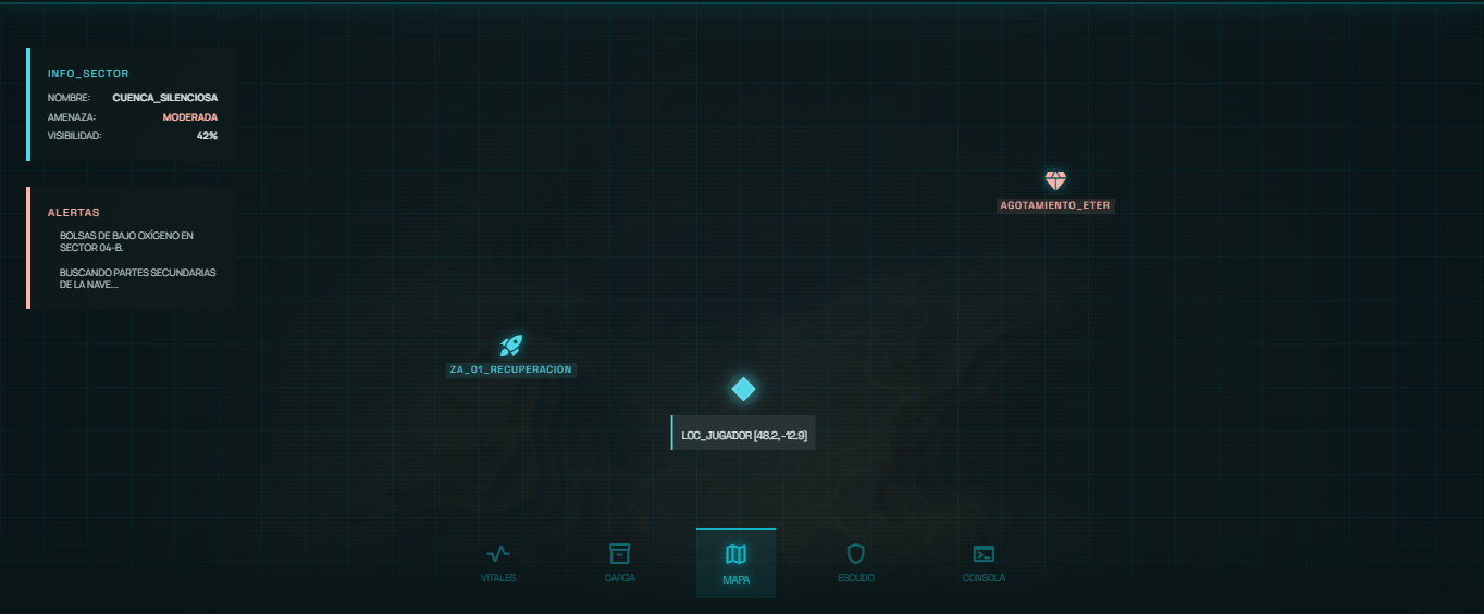 ELEM_ESCAPE_05 — Interfaz del juego mostrando HUD táctico